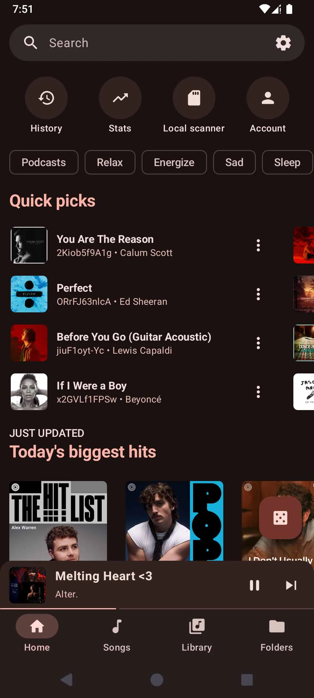 Pantalla oficial de OuterTune para comparar las dos aplicaciones
